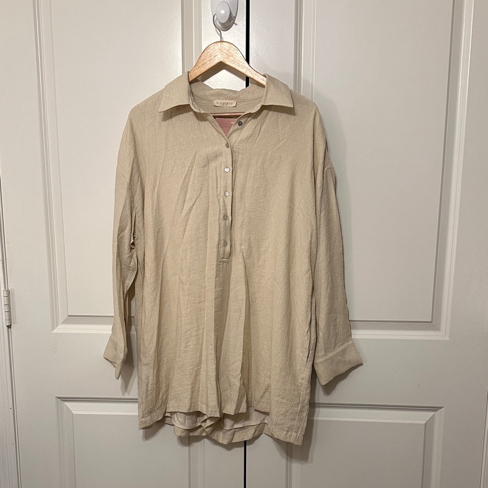 ILLA ILLA Cream Button-Up Romper